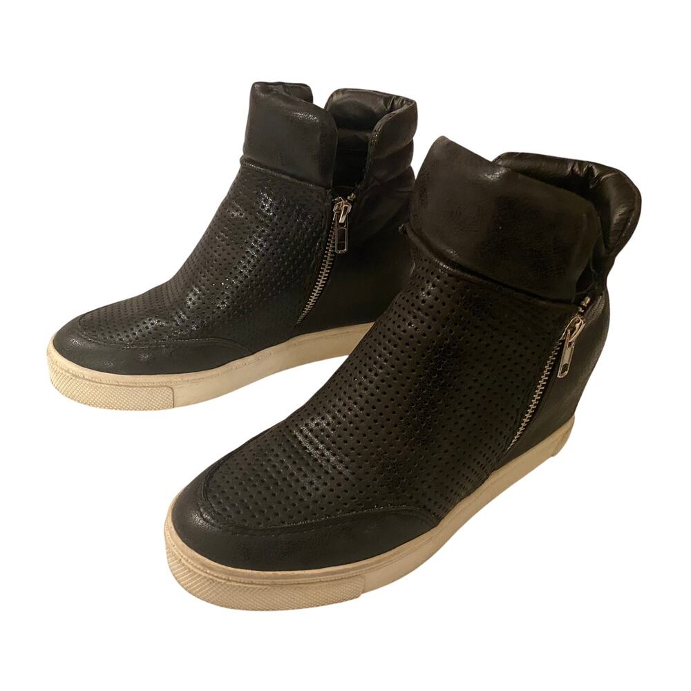 Steve Madden Leather Hidden Platform Tennis Shoes 7 1/2